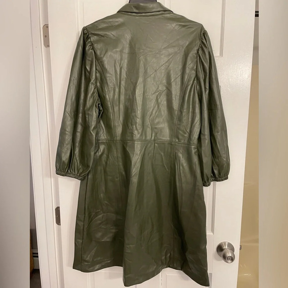 NWOT Gap Puff Sleeve Vegan Leather Mini Dress - Picture 4 of 5